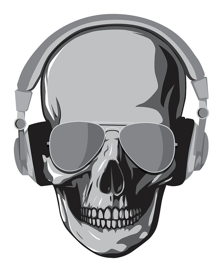 738x900 Skull With Sunglasses And Headphones