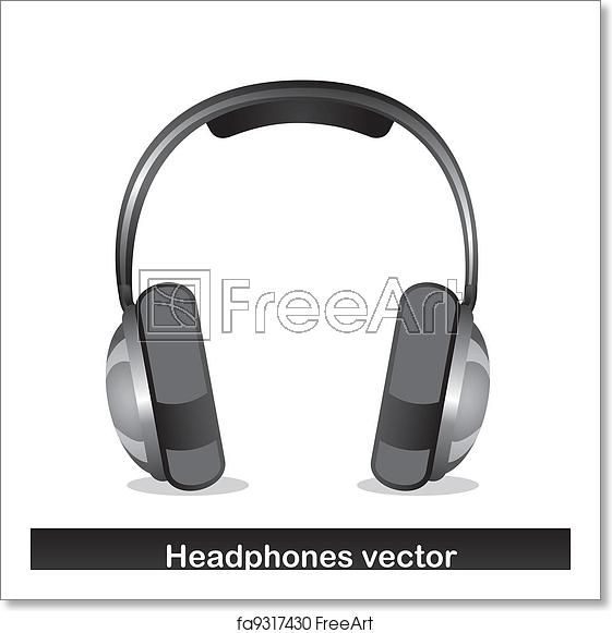 561x581 Free Art Print Of Headphones Headphones With Shadow Over White