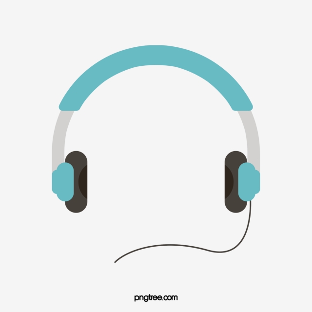640x640 Vector Headphones Blue Material, Headphones Vector, Blue Vector
