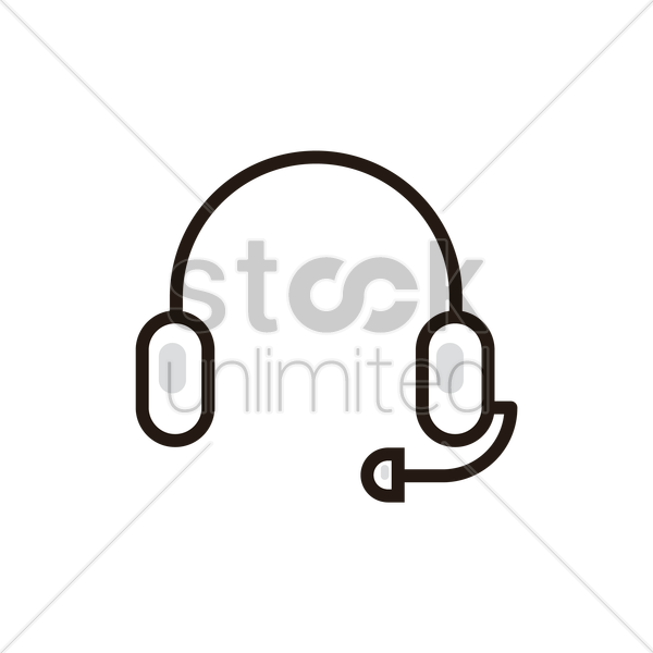 Headset Icon Vector Image 600x600 Headset Icon Vector Image