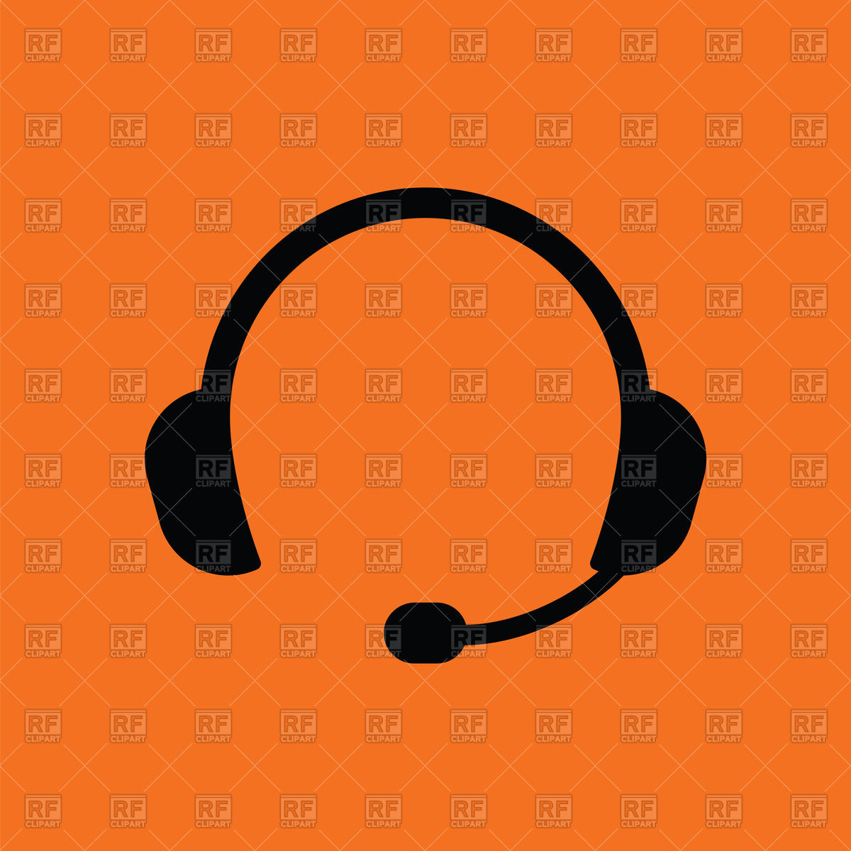 Headset Icon On Orange Background Vector Image Of Technology 1200x1200 Headset Icon On Orange Background Vector Image Of Technology