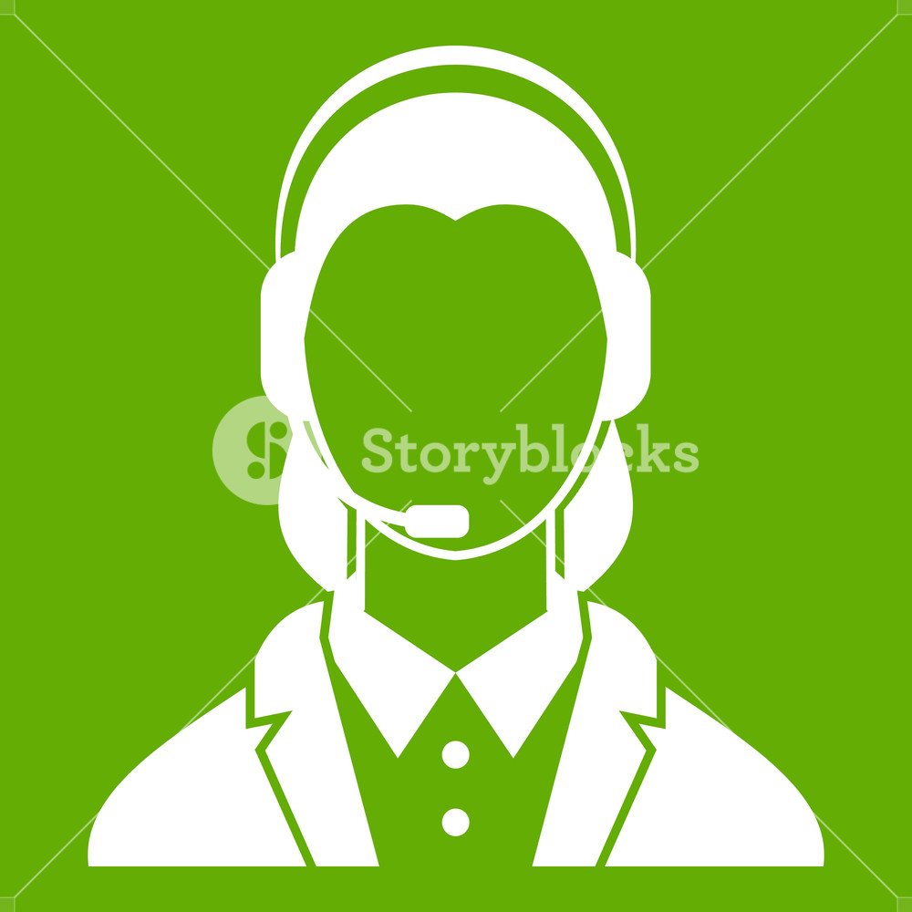 Support Phone Operator In Headset Icon White Isolated On Green 1000x1000 Support Phone Operator In Headset Icon White Isolated On Green