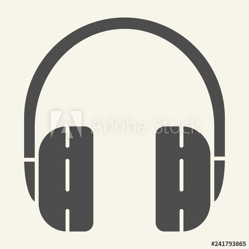 500x500 Headphones Solid Icon Headset Vector Illustration Isolated