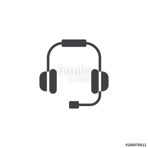 500x500 Headset Vector Icon Filled Flat Sign For Mobile Concept And Web