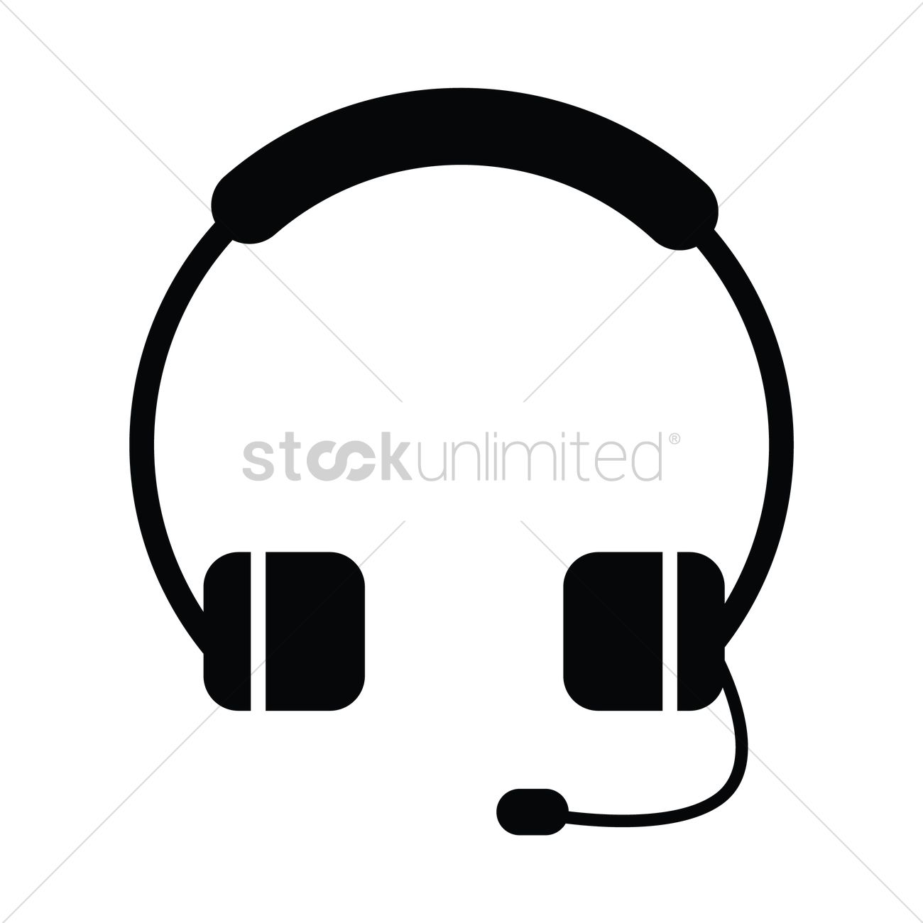 1300x1300 Silhouette Of Headset Vector Image