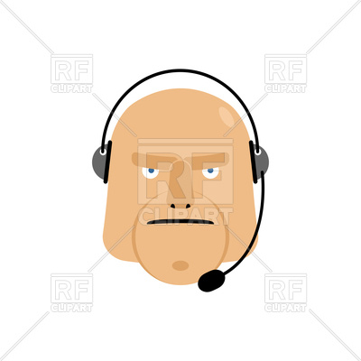 400x400 Call Center Icon Angry Operator With Headset Vector Image