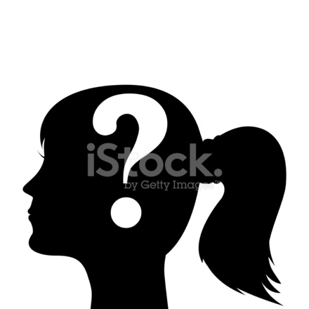 440x440 Human Head Silhouette With A Question Mark Stock Vector