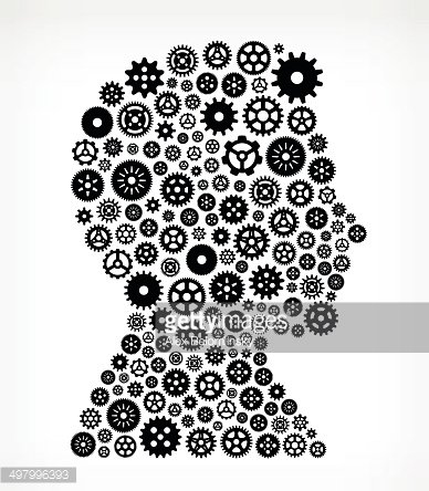 388x444 Man Head On Black Royalty Free Vector Gears Premium Clipart