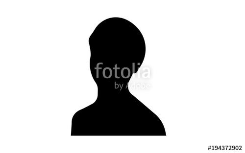 500x313 Female Headshot Silhouette On White Background Stock Image