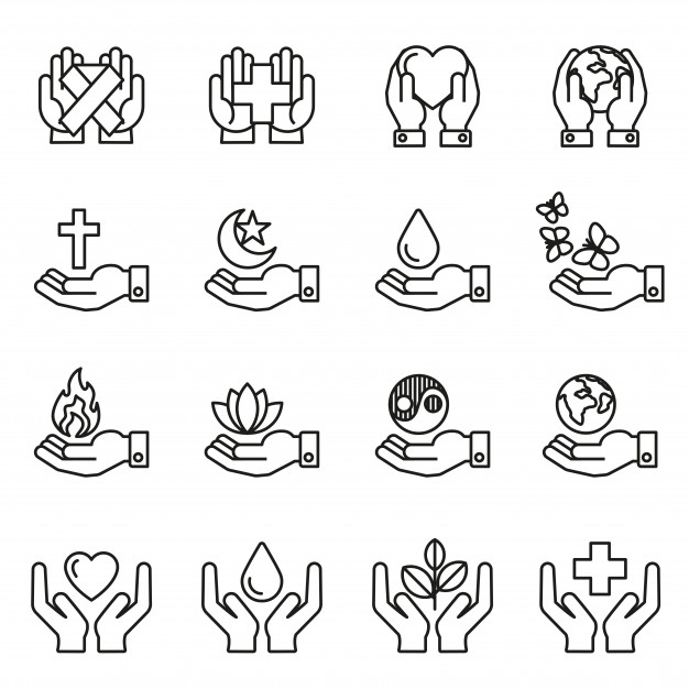 626x626 Collection Of Healing Hands Icon With Variety Of Good Symbol