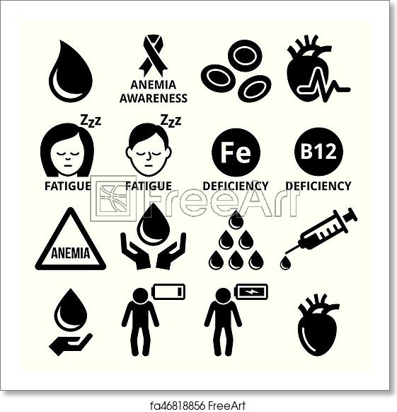 561x581 Free Art Print Of Blood, Anemia, Human Health Icons Set Vector