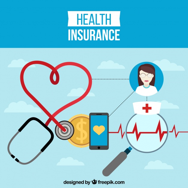 626x626 Health Insurance Background With Medical Elements Vector Free
