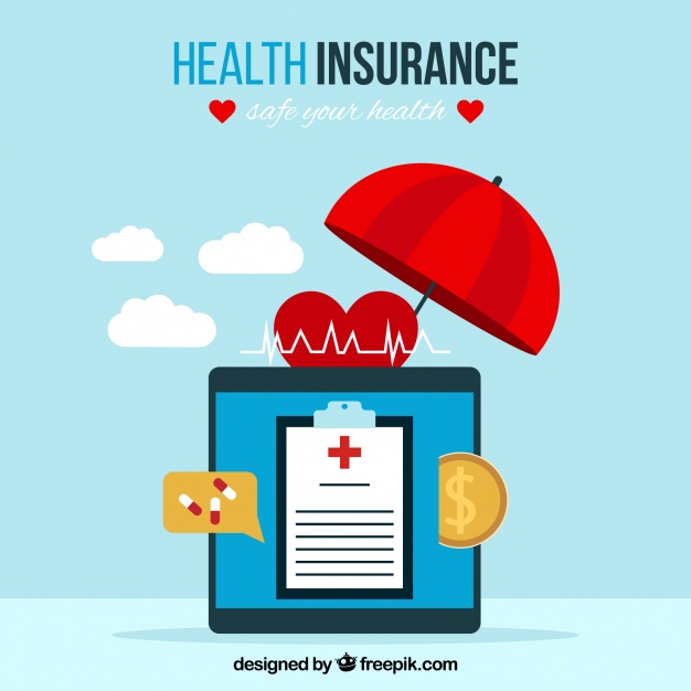 626x626 Health Insurance Background With Technological Design Vector
