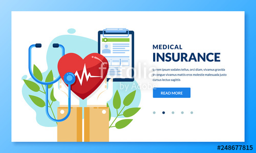 500x300 Health Insurance Concept Vector Medical Care Illustration