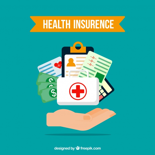 626x626 Composition With Health Insurance Elements And Hand Vector Free