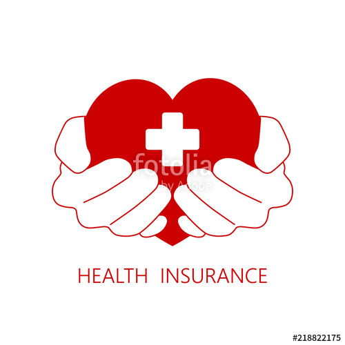 500x500 Health Insurance Icon Logo Vector Graphic Design Hands And Red