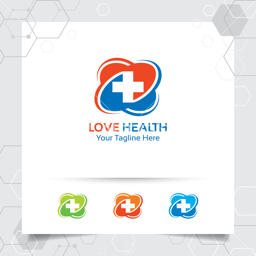 1000x1000 Plus Symbol Of Medical Health Logo Vector Design With Concept