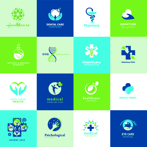 500x500 Creative Medical And Healthcare Logos Vector Set Free Vector