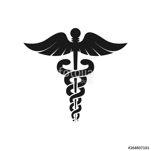 500x500 Caduceus Health Symbol Asclepius Wand Icon Black Color Caduceus