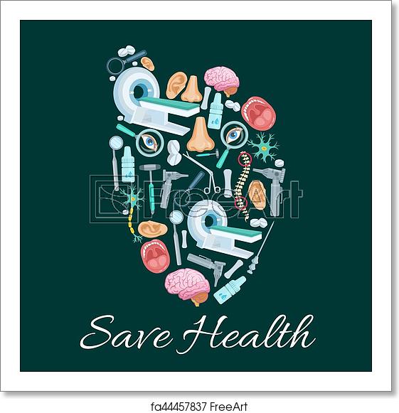 561x581 Free Art Print Of Health Medical Poster Of Vector Heart Symbol