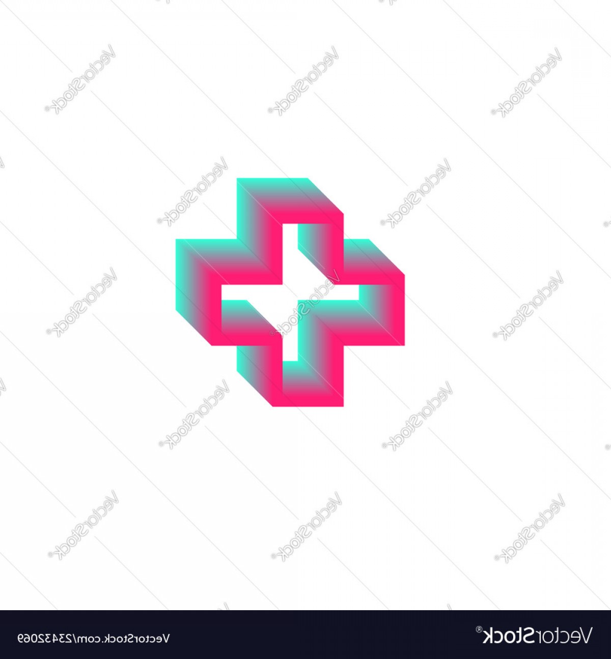 1200x1296 Gradient Contour Cross Logo Health Medical Symbol Vector Wallkeeper