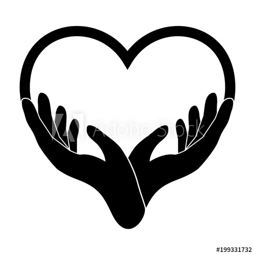 500x500 Heart From Hand Icon Vector Elements, Symbol Of Love And Health