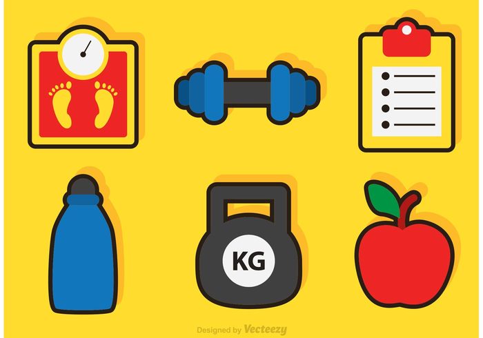 700x490 Fitness And Health Vector Icons