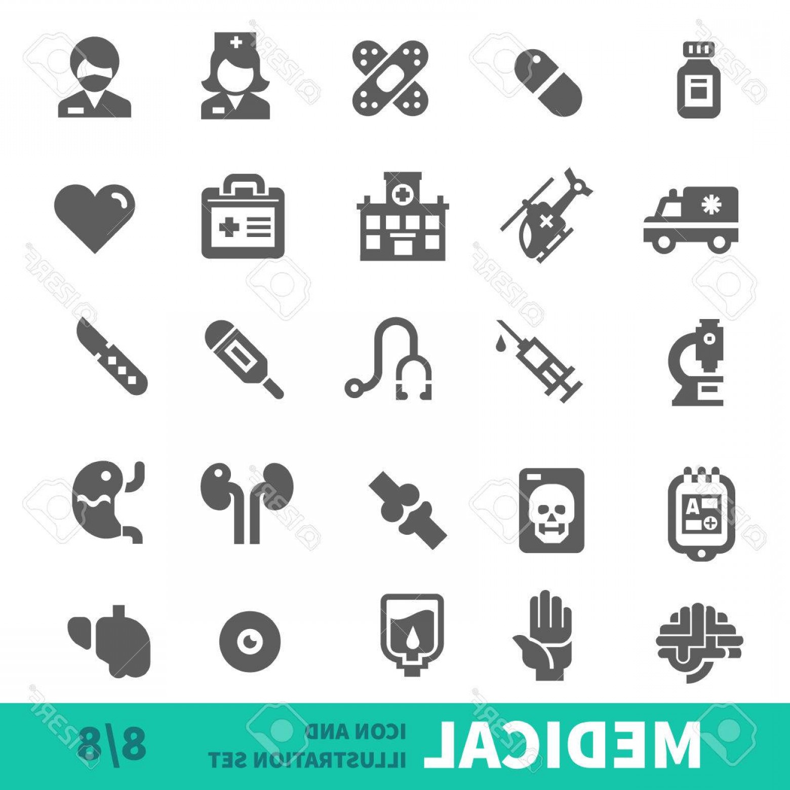 1560x1560 Photostock Vector Medical Icons Symbols Healthcare Organs And Body