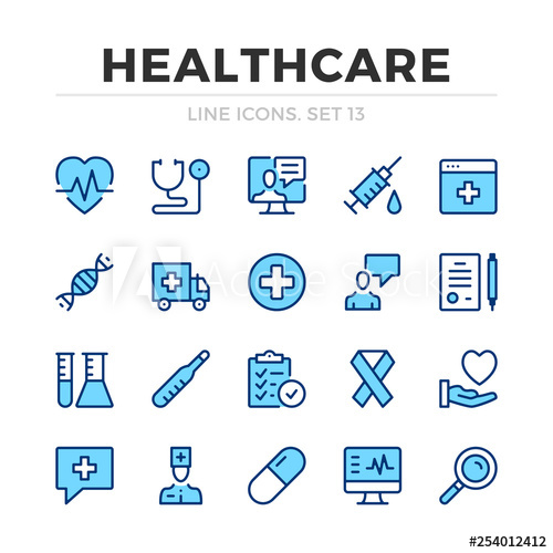 500x500 Healthcare Vector Line Icons Set Thin Line Design Outline