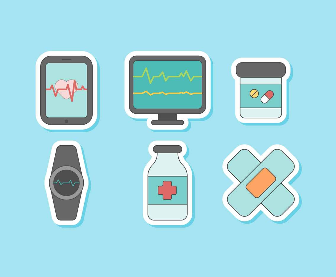 1136x936 Hospital Medical Health Care First Aid Icons Set Isolated Vector