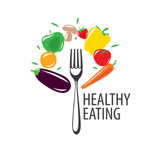 500x500 Healthy Eating Logo Design Vector Set Free Download