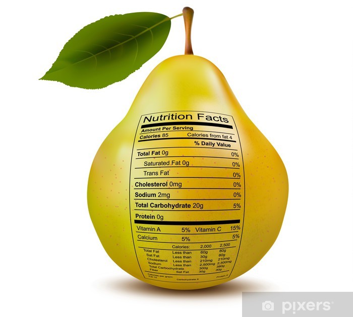 700x629 Pear With Nutrition Facts Label Concept Of Healthy Food Vector