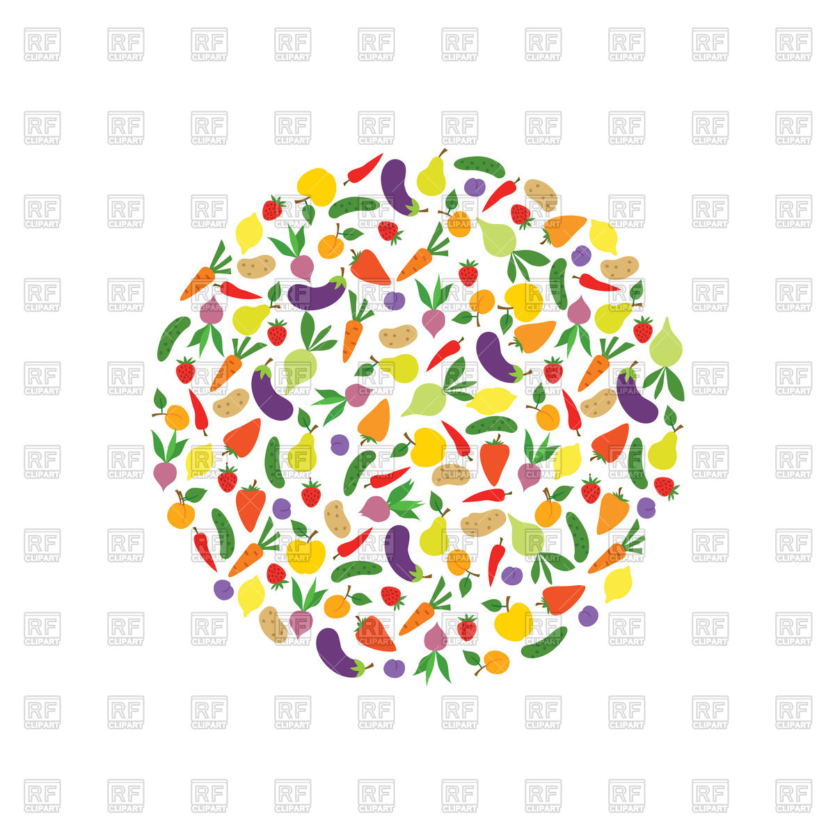 1200x1200 Vegetable Background Healthy Food Ingredient Pattern Vector Image