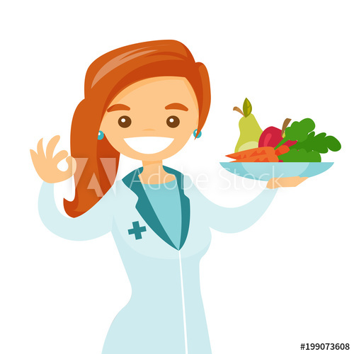 500x500 Caucasian White Dietician Holding Plate With Healthy Food