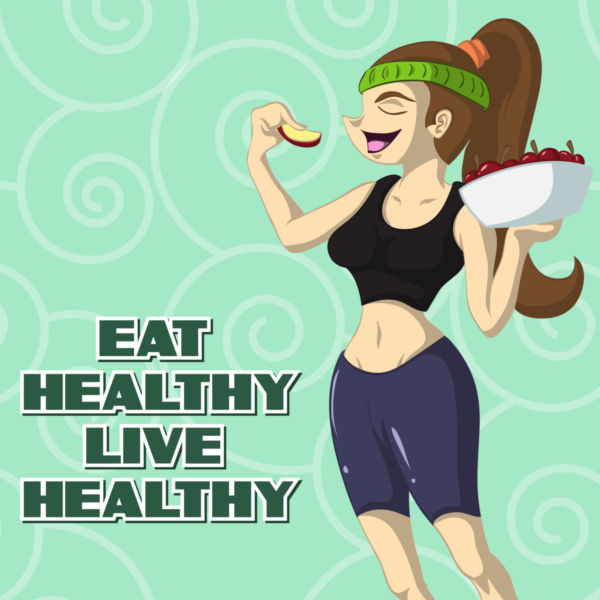 600x600 Vector Healthy Eating Concept