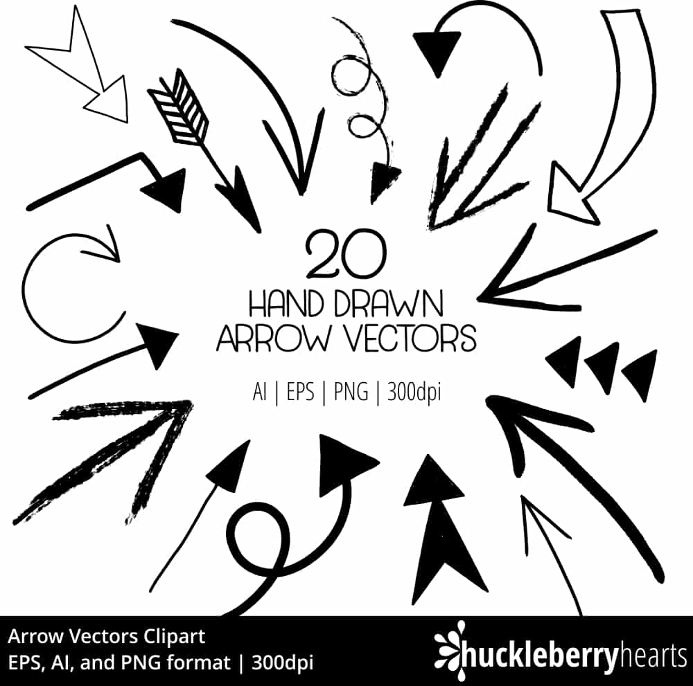 Hand Drawn Arrow Vectors Huckleberry Hearts 1000x991 Hand Drawn Arrow Vectors Huckleberry Hearts