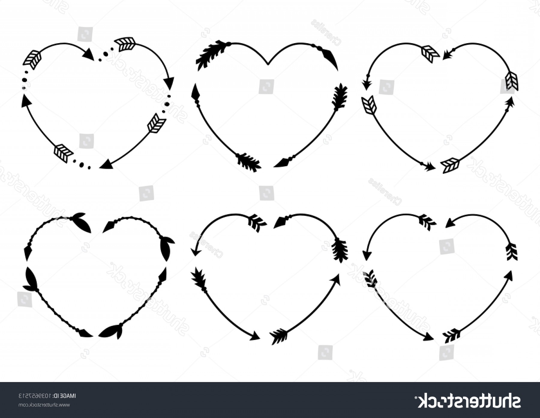 Heart Arrow Frames Monograms Arrows Boho Studiogrfx 1800x1394 Heart Arrow Frames Monograms Arrows Boho Studiogrfx