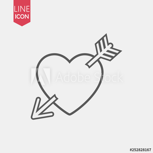 Heart With Arrows Icon Isolated On White Background Heart 500x500 Heart With Arrows Icon Isolated On White Background Heart