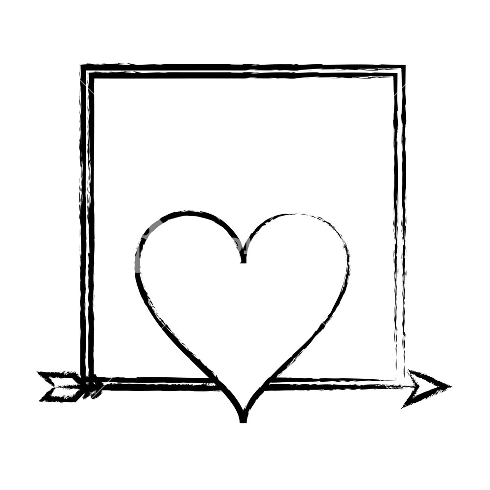 Romantic Frame With Heart And Arrow Vector Illustration Graphic 1000x1000 Romantic Frame With Heart And Arrow Vector Illustration Graphic
