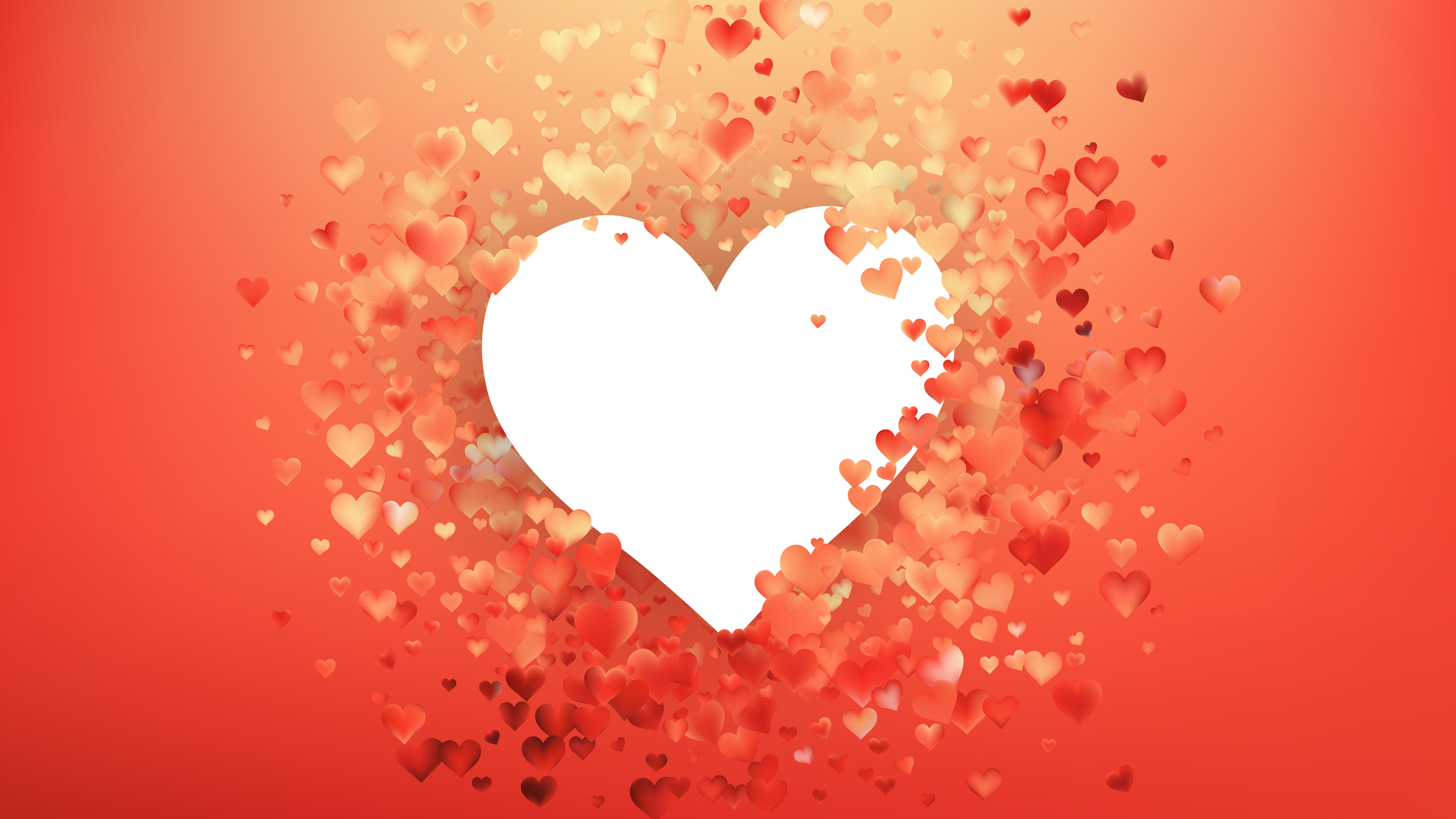 8000x4500 Red Heart Background Vector