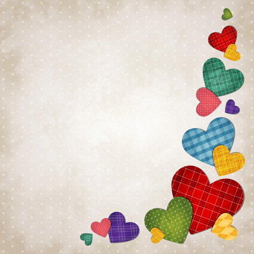 500x500 Colored Hearts Background Vector Free Download