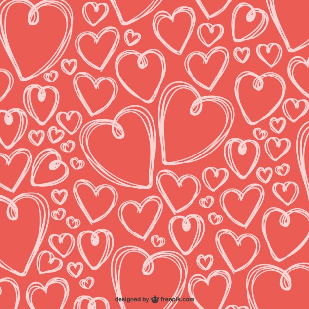 626x626 Scribbled Valentine Hearts Background Vector Free Download