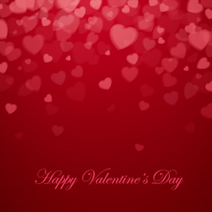 730x730 Valentine's Day With Hearts Background Vector Illustration Free