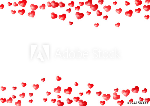500x355 Heart Border Background With Pink Glitter Valentines Day Vector