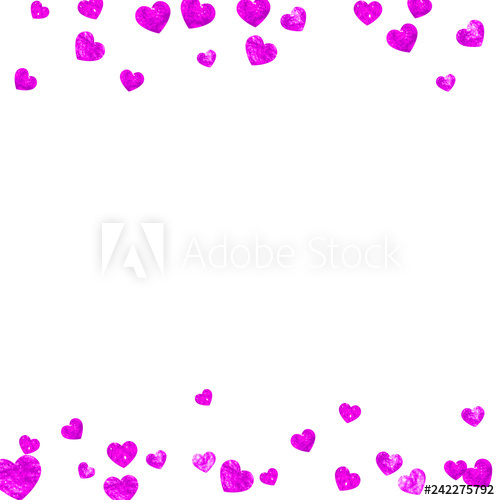 500x500 Heart Border For Valentines Day With Pink Glitter February