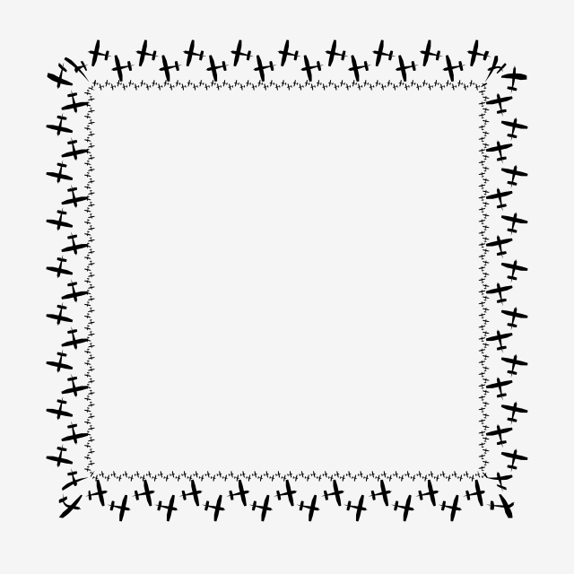 640x640 Airplane Cartoon Border Fashion Border Heart Border Card Love