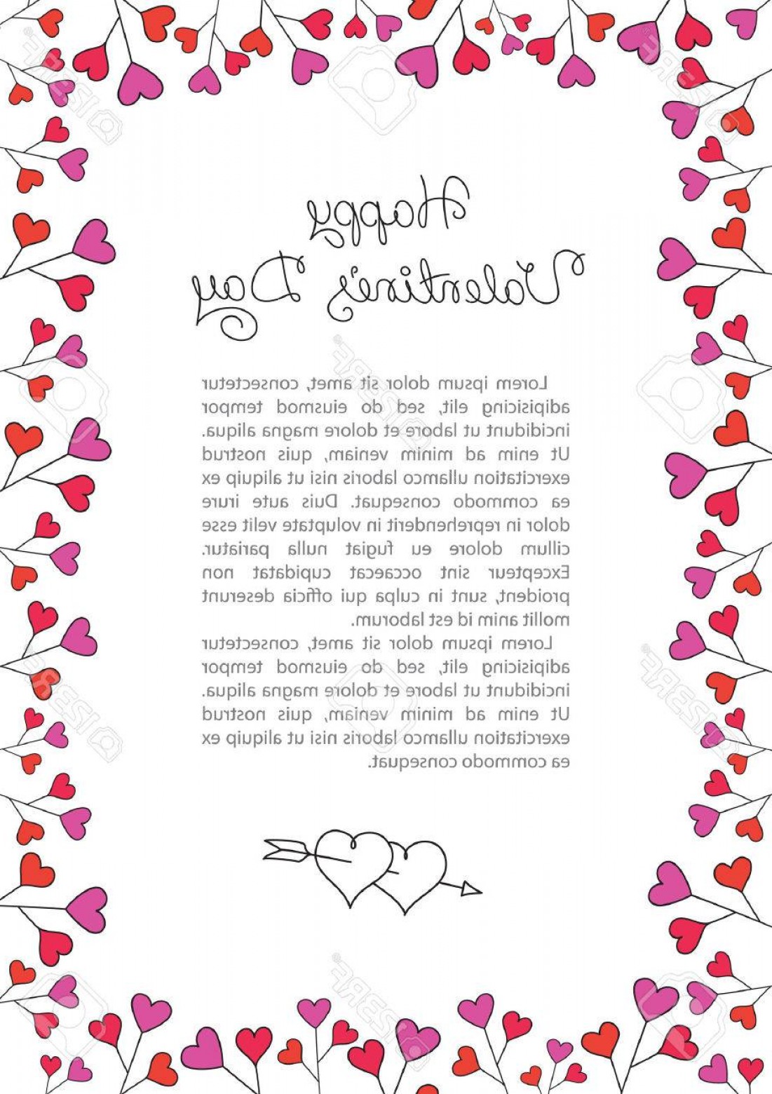 1101x1560 Photostock Vector Valentines Day Background Red Hearts Border