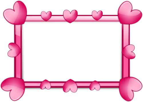 500x356 Pink Hearts Border Vector Image
