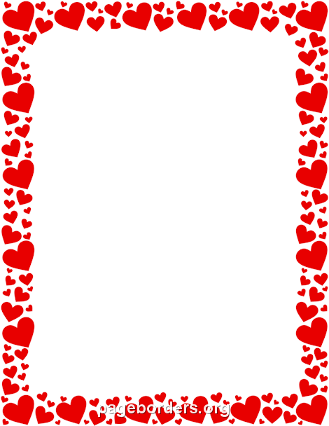 470x608 Red Heart Border Clip Art