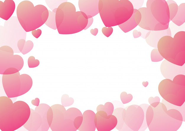 626x443 Valentine's Day Background With Hearts Border Vector Free Download